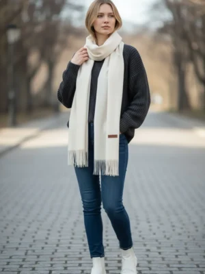 echarpe lumière branco