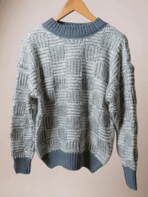 camisola malha entrançada azul ml