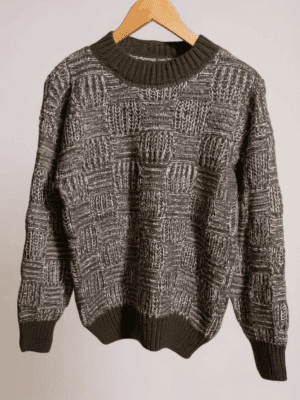 camisola malha entrançada castanho ml