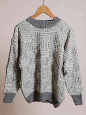 camisola malha entrançada cinza ml