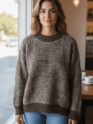 modelo malha entrançada castanho ml