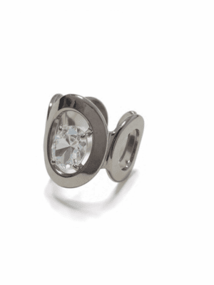 anel ajustável com zircónia oval