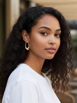 brincos gota douradas em aço