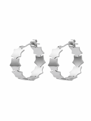 brincos de argola estrela em aço inoxidável