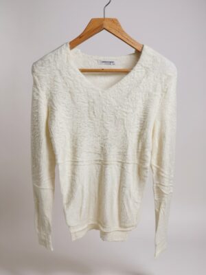 camisola felpuda branco puro m l