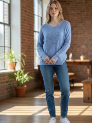 modelo camisola felpuda azul ml