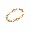 pulseira chunky em aço inoxidável dourado com elos alternados