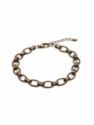 pulseira de elos com textura de corda