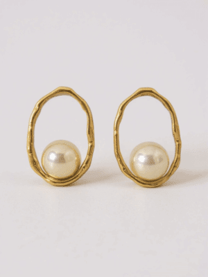 Brincos Argola Oval Dourada